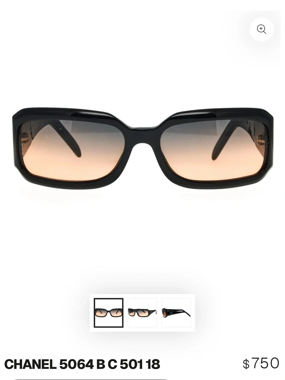 CHANEL Black Frame Sunglasses with Brown Gradient Lenses